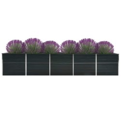 Lit surélevé de jardin Acier galvanisé 400x80x77 cm Anthracite 