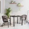 Ensemble de salle à manger de jardin de 3 pièces en poly rotin brun 