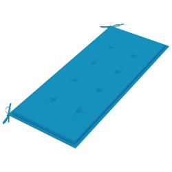 Banc de jardin empilable et coussin 128,5cm Bois de teck massif 
