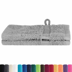Gants de toilette 2 pcs Gris 15 x 21 cm Coton 