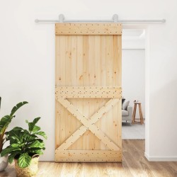 Porte coulissante et kit de quincaillerie 100x210 cm pin massif 