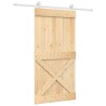 Porte coulissante et kit de quincaillerie 100x210 cm pin massif 
