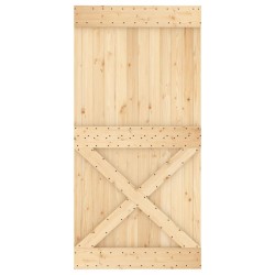 Porte coulissante et kit de quincaillerie 100x210 cm pin massif 