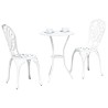 Ensemble de bistro de jardin 3 pièces en aluminium blanc 