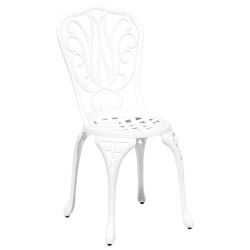 Ensemble de bistro de jardin 3 pièces en aluminium blanc 