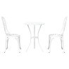 Ensemble de bistro de jardin 3 pièces en aluminium blanc 