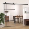 Porte coulissante Verre ESG et aluminium 102,5x205 cm Noir 