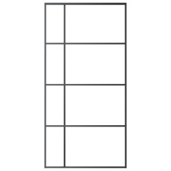 Porte coulissante Verre ESG et aluminium 102,5x205 cm Noir 
