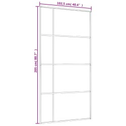 Porte coulissante Verre ESG et aluminium 102,5x205 cm Noir 