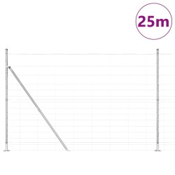 Clôture de terrain 1,6x25 m en acier galvanisé 