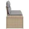 Canapé de jardin 2 places avec coussins en poly rotin beige 