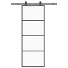 Porte coulissante kit de quincaillerie noir 76x205 cm verre ESG 