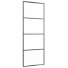 Porte coulissante kit de quincaillerie noir 76x205 cm verre ESG 