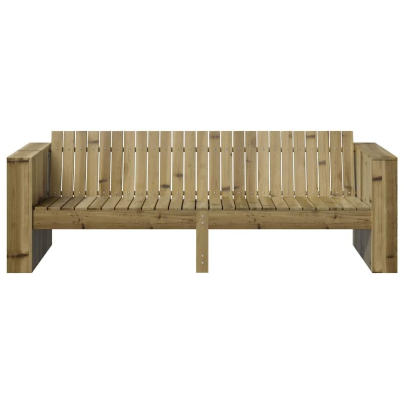 Canapé de jardin 3 places 185.5x60x62 cm en bois traité 