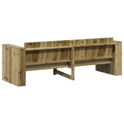 Canapé de jardin 3 places 185.5x60x62 cm en bois traité 