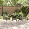 Ensemble de salle à manger de jardin 3 pièces en poly rattan gris 