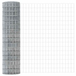 Clôture Euro avec 13 poteaux à flasques 0,8 x 25 m en acier galvanisé 
