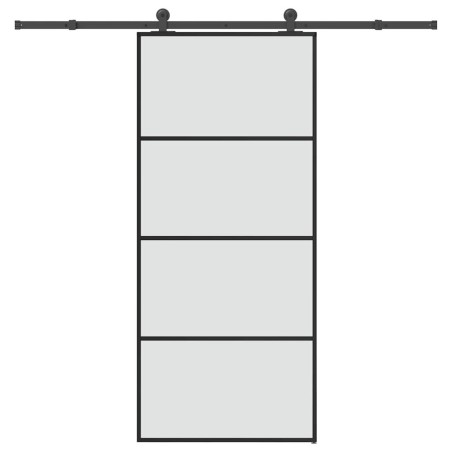 Porte coulissante avec kit de quincaillerie 90x205 cm Verre ESG 