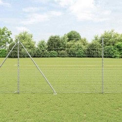 Clôture de champ 1,6x25 m en acier galvanisé 