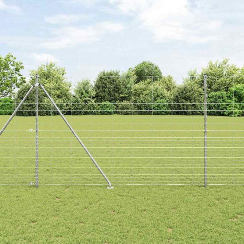 Clôture de champ 1,6x25 m en acier galvanisé 