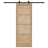 Porte coulissante avec quincaillerie 73,5 x 198,5 cm en bois massif de pin 