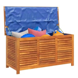 Boîte de rangement de jardin persiennes 113x50x56cm bois acacia 