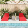 Chaises longues avec coussins - 2 pièces en bois d'acacia rouge 