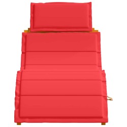 Chaises longues avec coussins - 2 pièces en bois d'acacia rouge 