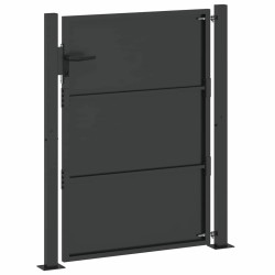 Porte de Jardin Noir 100 x 125 cm Acier peint par poudre 