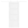 Porte Coulissante avec Ensemble Quincaillerie Blanche 83x202 cm Bois Massif Pin 