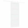 Porte Coulissante avec Ensemble Quincaillerie Blanche 83x202 cm Bois Massif Pin 