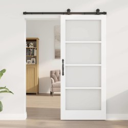 Porte coulissante avec quincaillerie "ORKDAL" Blanche 86x198,5 cm 