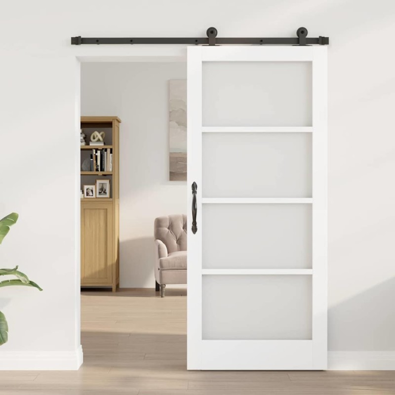 Porte coulissante avec quincaillerie "ORKDAL" Blanche 86x198,5 cm 