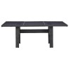 Table à manger Noir 200x100x74 cm Verre et résine tressée 
