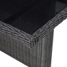 Table à manger Noir 200x100x74 cm Verre et résine tressée 