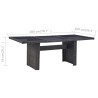 Table à manger Noir 200x100x74 cm Verre et résine tressée 