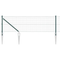 Clôture Euro avec 13 poteaux pointus 0,8x25 m en acier galvanisé vert 