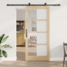 Porte coulissante avec kit matériel 'ORKDAL'Bois massif et verre 