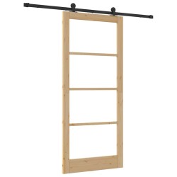 Porte coulissante avec kit matériel 'ORKDAL'Bois massif et verre 