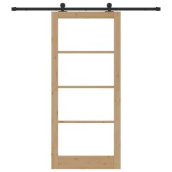 Porte coulissante avec kit matériel 'ORKDAL'Bois massif et verre 
