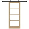 Porte coulissante avec kit matériel 'ORKDAL'Bois massif et verre 