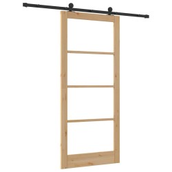 Porte coulissante avec kit matériel 'ORKDAL'Bois massif et verre 