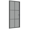 Porte intérieure 93x201,5 cm Noir Verre ESG et aluminium 
