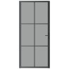 Porte intérieure 93x201,5 cm Noir Verre ESG et aluminium 