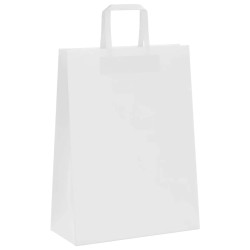 Sacs en papier 50 pcs avec poignées blanc 26x12x35 cm 