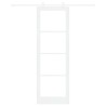 Porte coulissante avec kit de matériel 'ORKDAL'Bois massif blanc et verre 