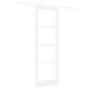 Porte coulissante avec kit de matériel 'ORKDAL'Bois massif blanc et verre 