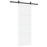Porte coulissante avec quincaillerie blanche 73,5 x 198,5 cm en pin massif 