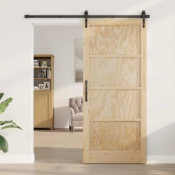 Porte coulissante avec quincaillerie Set 93x211 cm Bois massif Pin 