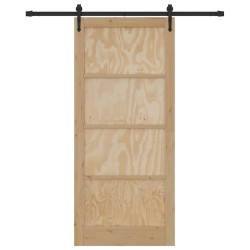 Porte coulissante avec quincaillerie Set 93x211 cm Bois massif Pin 